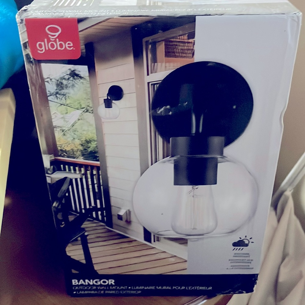 Globe outdoor wall mount lights x2